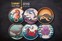Sea Animals Bundle SVG laser cut file for Glowforge Product Image 2