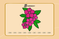 Pink Flower Embroidery Designs For Machine Product Image 1