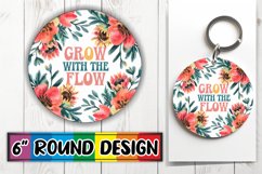Joyful Round Keychain Magic, Flower Quote Product Image 1