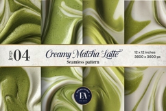 Matcha Latte Swirl Pattern, Creamy Matcha Abstract Paper Product Image 1