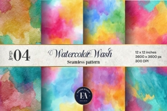 Watercolor Wash Digital Paper | Seamless Rainbow Texture Product Image 1