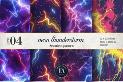 Neon Thunderstorm Texture | Electric Storm Background Product Image 1