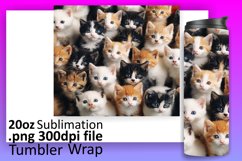 Vibrant Cat Companions: Tumbler Wrap Sublimation Product Image 1