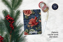 Embroidered Denim Digital Paper| Rose Denim Pattern Product Image 4