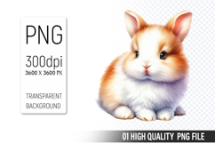 Cute Bunny Clipart PNG, Printable Animals, Wildlife Design Product Image 1