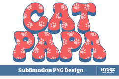 American Cat Papa 4th of July USA Paw DTF PNG Sublimation Product Image 1