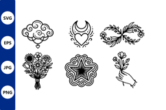 Hand holding flower floral infinity star vector illustration Product Image 1