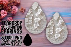 Unique 3D Flower Hole Teardrop Earrings Sublimation Product Image 1