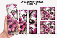 Hummingbird Skinny Tumbler 20oz Wrap Design, Animal Tumbler Product Image 1