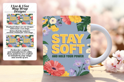 VIBRANT 15oz PNG Mug Wrap Design , Flower Quote Product Image 1