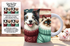 Sublimation 15oz Mug Wrap Png Template , Dog and cat Product Image 1