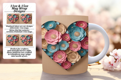 Trendy 11oz Mug Wrap Png Artwork , Flowers Heart Product Image 1