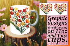 Heart Floral Mug Wrap Spring Sublimation Product Image 1
