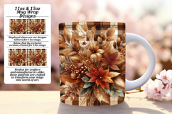 GLAMOROUS 15oz Mug Wrap PNG Design , Autumn Flower Product Image 1