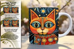 Vibrant Cat Canvas: Colorful Mug Sublimation Product Image 1