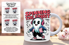 Bright 15oz Mug Wrap Png Design , Funny Ghost Product Image 1