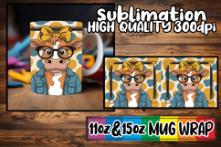 Pure joy 11oz 15oz sublimation wrap, Cute Cow Product Image 1