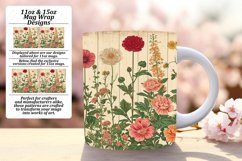 Nostalgic Retro Floral Mug Sublimation Art 11oz Product Image 1
