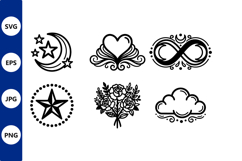 Love Heart Infinity Star Moon Cloud Vector Art Product Image 1