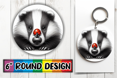 Luminous Keychain Round PNG, Cute Animals Product Image 1
