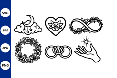Floral infinity hand moon stars vector art Product Image 1