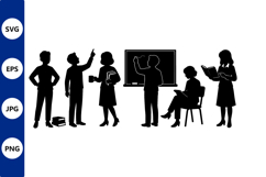 Classroom Silhouettes Vector Illustration Teachers and Product Image 1