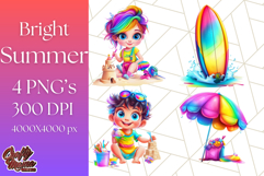 Bright Summer PNG Clipart, Printable Beach Graphics Product Image 1