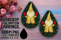 Whimsical Teardrop Design for Earrings Printing , Gnome Product Image 1