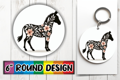 Cozy Round Keychain PNG Magic, Flower Animals Product Image 1