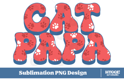 American Cat Papa 4th of July USA Paw DTF PNG Sublimation Product Image 1