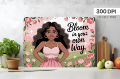 Afro Girl/Woman Melanin braided hair Cutting Board PNG Desig Product Image 1