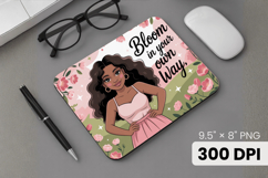 Afro Girl / Woman braided hair Mouse Pad, Black Queen PNG Product Image 1