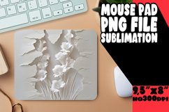 Mouse Pad 3D Flower in Hole Sublimation PNG Product Image 1