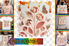 Radiant TSHIRT Gift Ideas PNG, 3D Flowers Product Image 1