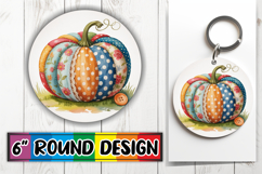 Playful Car Coasters Sublimation PNG, Pumpkin Watercolor Product Image 1