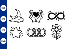 Black and White Vector Icon with Love and Nature Product Image 1