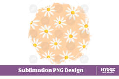 Retro Flowers Background Png Floral Paper Sublimation Splash Product Image 1