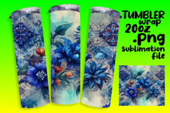 CHIC 20oz Tumbler Template for DIY , Watercolor Patter Product Image 1