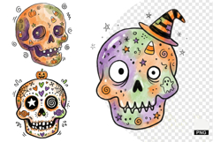 Doodle Halloween Skull PNG Product Image 1