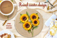 Delicate floral round coaster sublimation designs BUNDLE Product Image 9