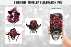 Witch & Skull Halloween Tumbler Wrap Tumbler Wrap Sublimatio Product Image 1