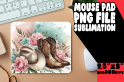 Cheerful MOUSE PAD Sublimation PNG, Western Product Image 1
