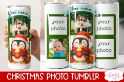 Christmas Photo tumbler wrap sublimation PNG, Cute Penguin Product Image 2