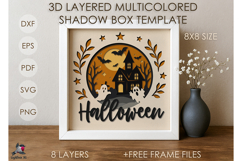 3D Gothic Castle Halloween Shadow box SVG Papercut template Product Image 1