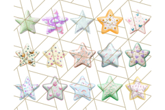 Cute Puffy Star Clipart PNG, 3D Glossy Pastel Stars Clip Art Product Image 5