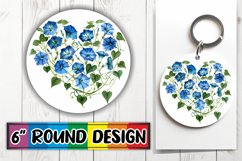 Heart of Flowers Pattern Round Design Sublimation PNG Product Image 1