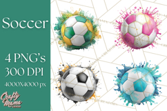 Soccer Clipart PNG with Team Color Paint Splash Design Product Image 1