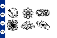Mystical Black And White Symbol Vector Art Product Image 1