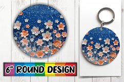 Sparkling Floral Paradise Sublimation : Keychain, Coaster Product Image 1