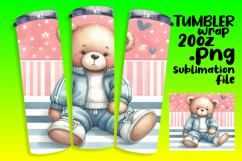 Sublimation Designs for 20oz Tumbler , Teddy Bear Product Image 1